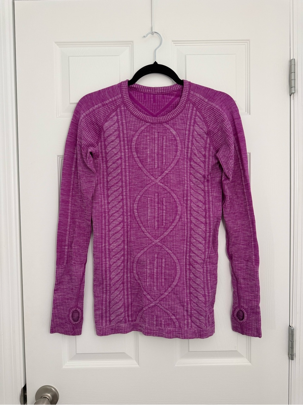 Lululemon Restless Pullover Purple Size 8 Cable Knit